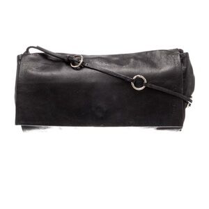 Jil Sander Leather Shoulder Bag Black Minimalist Designer Purse